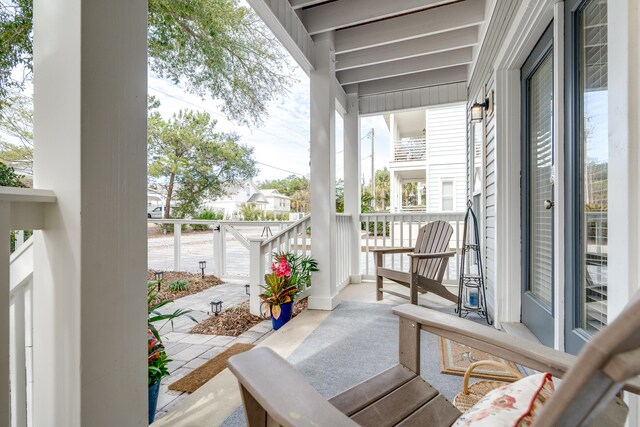 balcony with covered porch