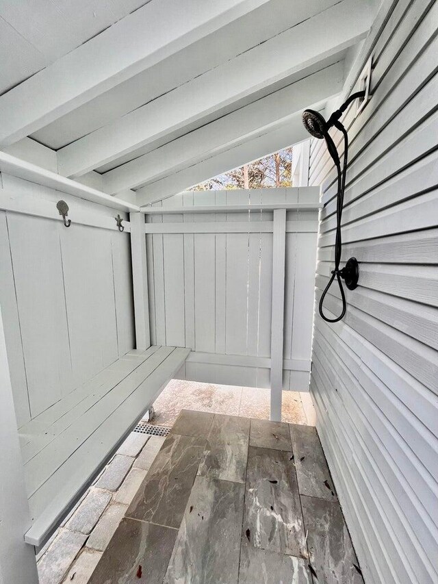 interior details with wooden walls