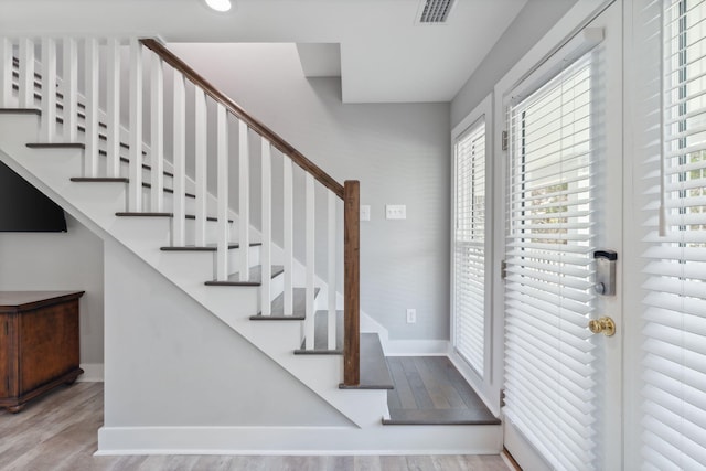 entrance foyer with wood-type flooring