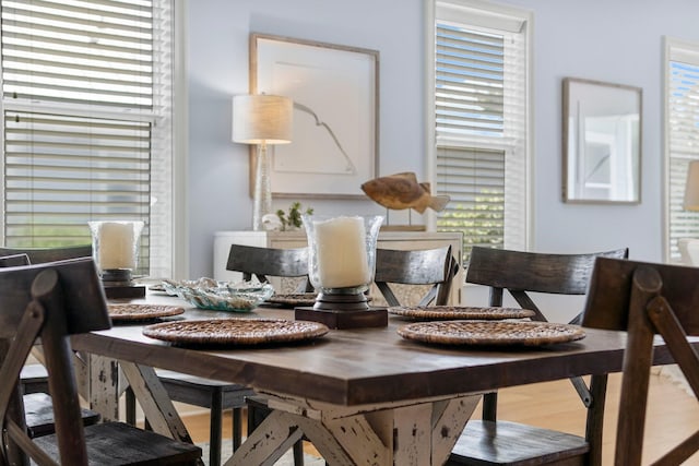 dining room featuring wood-type flooring