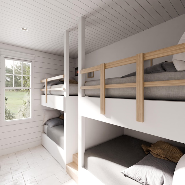 bedroom featuring light tile flooring