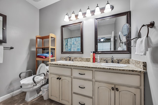 bathroom with double sink vanity