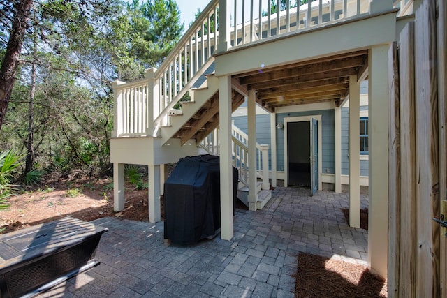 view of patio featuring area for grilling