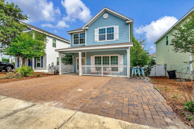 view of front of property with covered porch