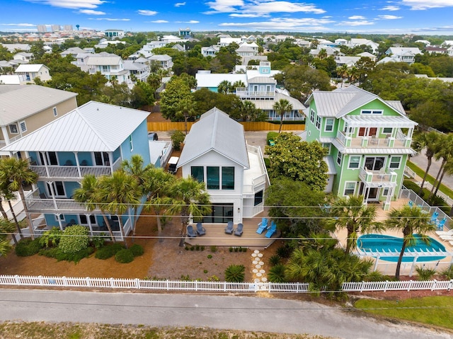 aerial view with a residential view