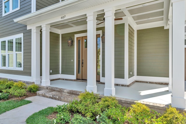 entrance to property with covered porch