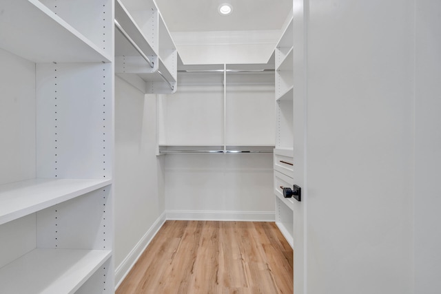 spacious closet with light wood-type flooring