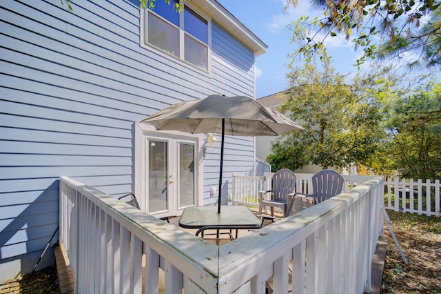 deck with french doors