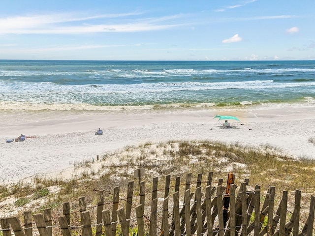 water view featuring a beach view