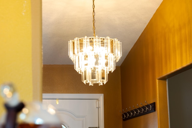 room details with an inviting chandelier