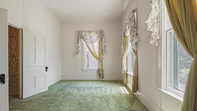 spare room with light carpet