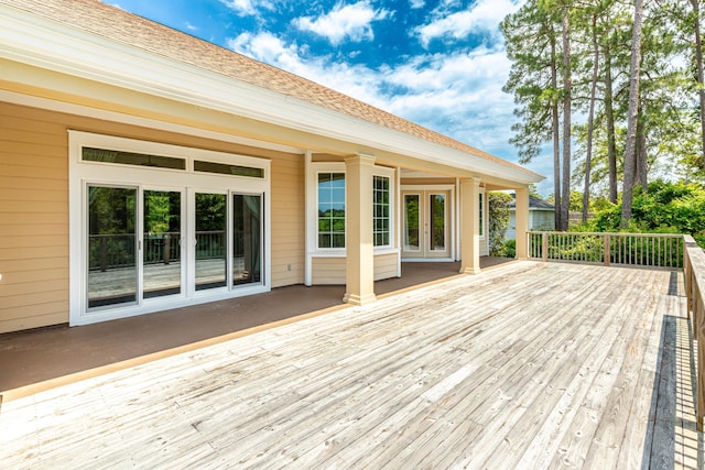 deck featuring french doors