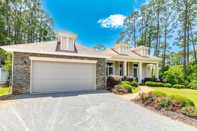 view of front of house with a garage