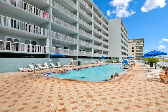 view of pool with a patio