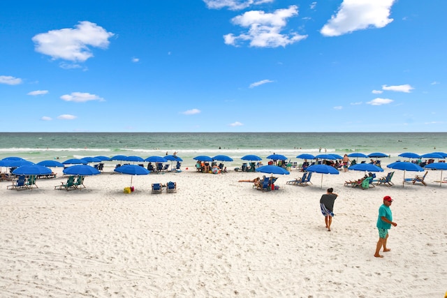 water view featuring a beach view