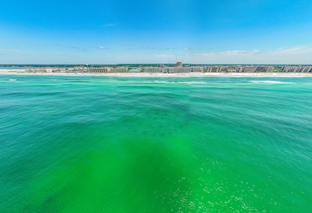 property view of water featuring a view of the beach