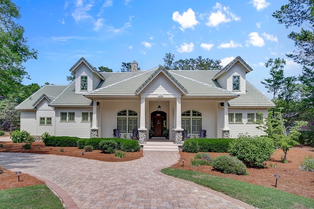 view of front of home featuring covered porch