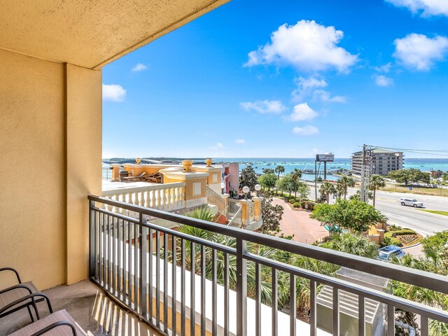 balcony with a water view