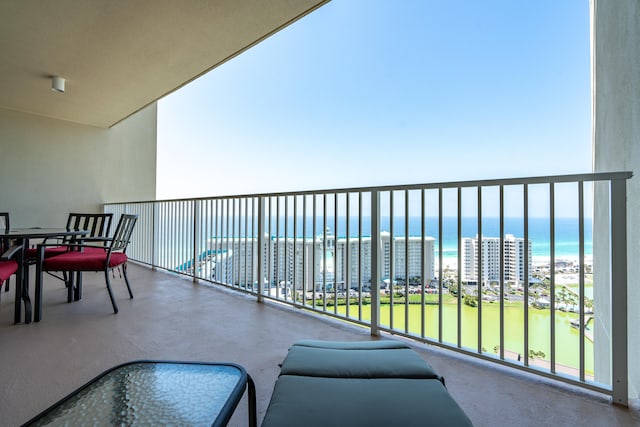 balcony with a water view