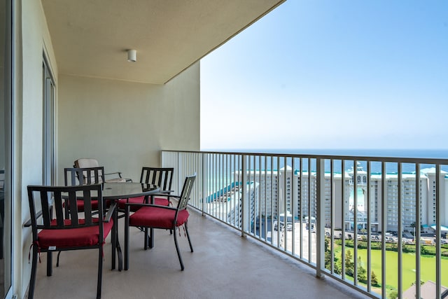 balcony with a water view