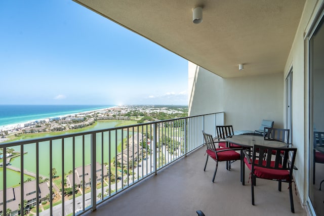 balcony with a water view