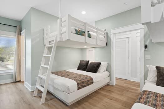 bedroom with light hardwood / wood-style floors