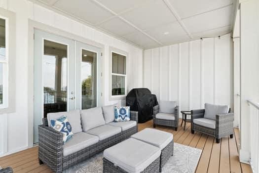 sunroom with french doors