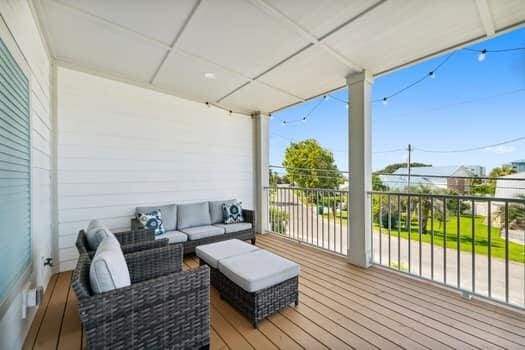 deck with an outdoor living space