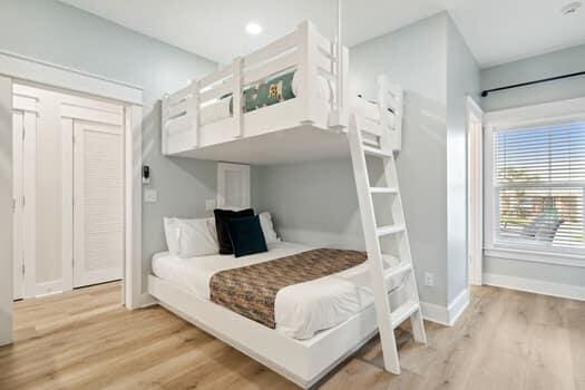 bedroom with light wood-type flooring