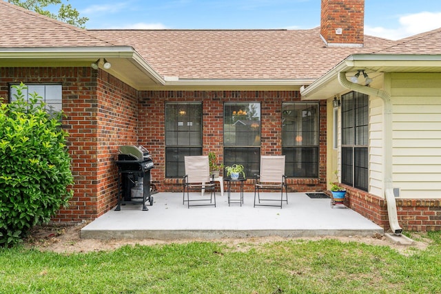 view of patio / terrace featuring a grill