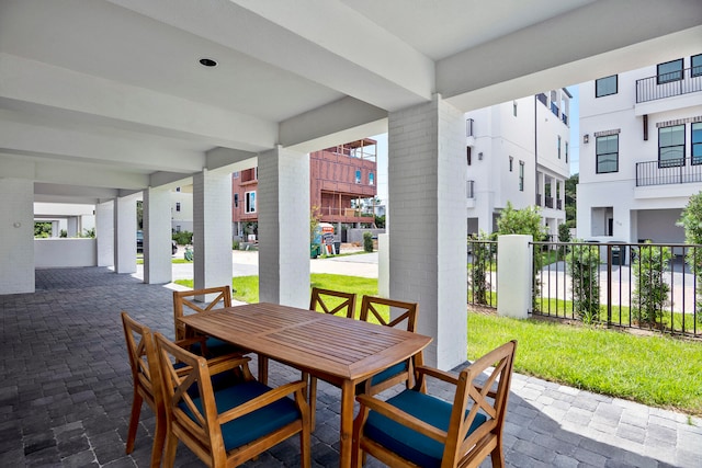 view of terrace featuring a balcony