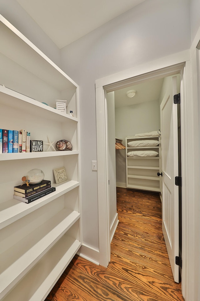 spacious closet with hardwood / wood-style floors