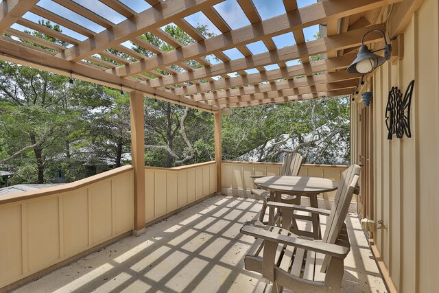 view of patio with a pergola