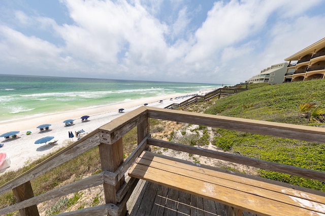 property view of water with a view of the beach