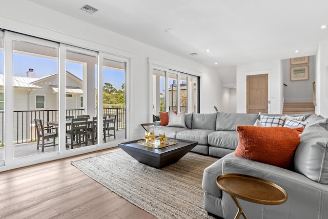 living room featuring hardwood / wood-style floors