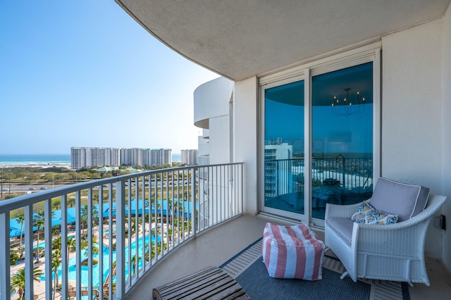 balcony with a water view