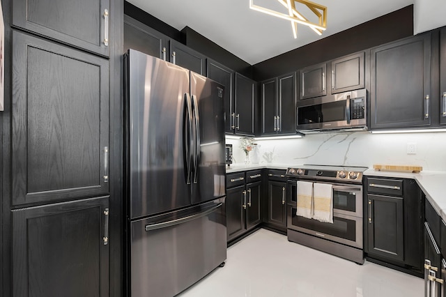 kitchen featuring decorative backsplash and stainless steel appliances