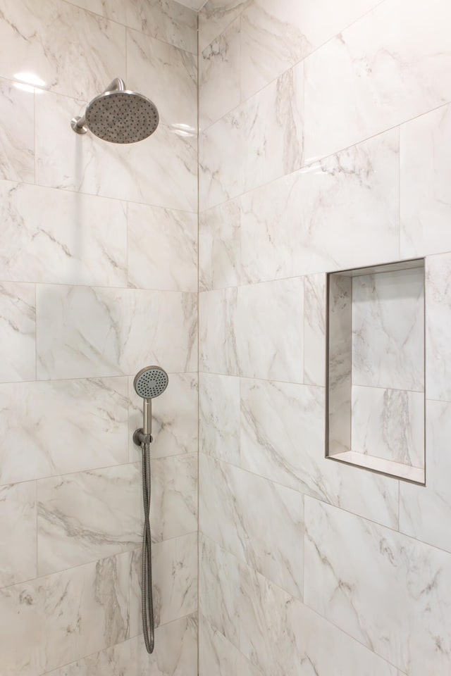 interior details with tiled shower