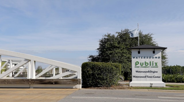 view of community sign