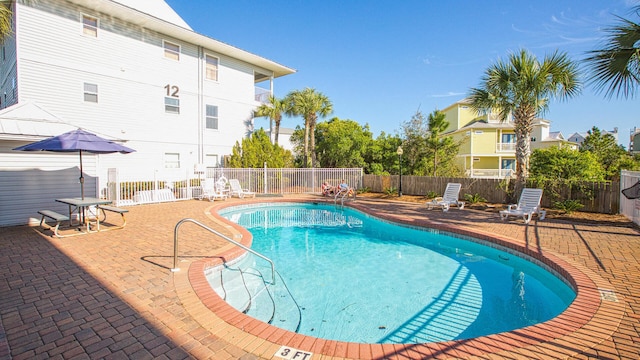 view of pool with a patio area