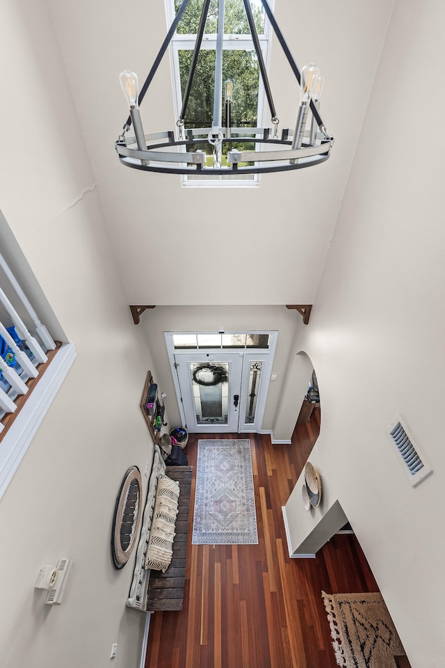 foyer featuring dark hardwood / wood-style floors