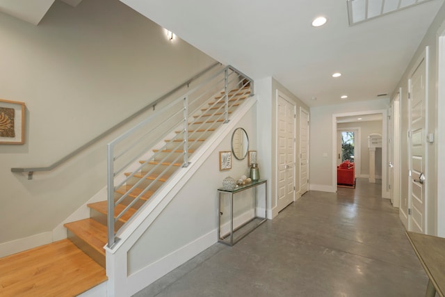 foyer with concrete floors