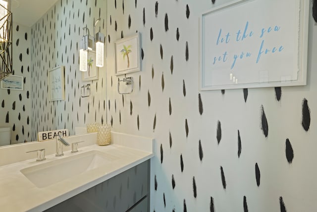 bathroom with oversized vanity