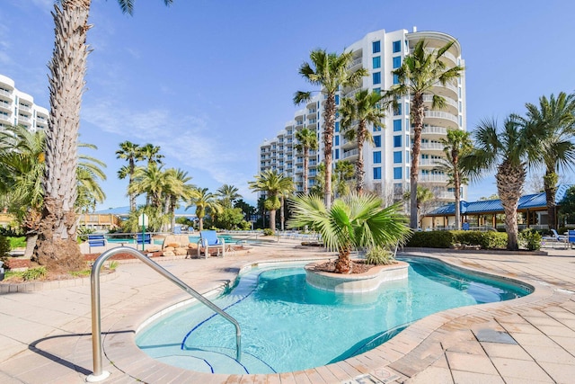 view of pool with a patio