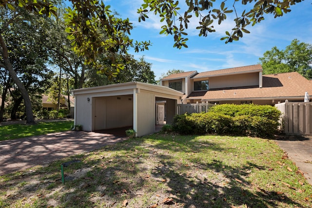 exterior space with a front lawn