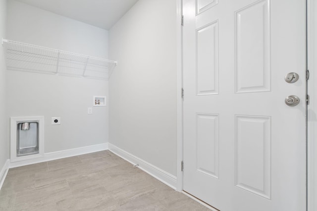 laundry area with hookup for an electric dryer and washer hookup