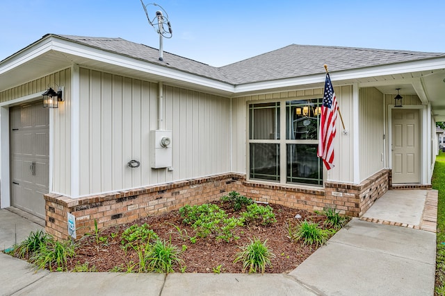 entrance to property with a garage