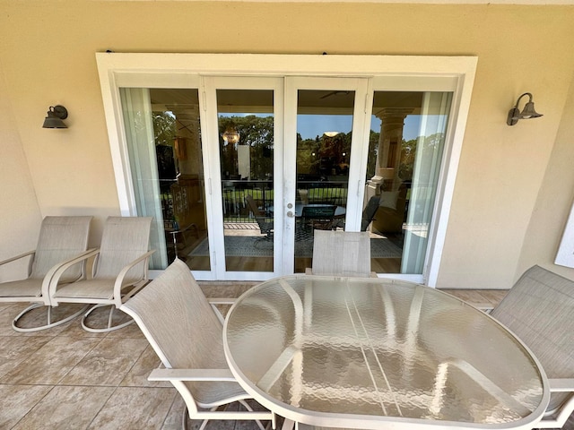 view of patio / terrace featuring french doors