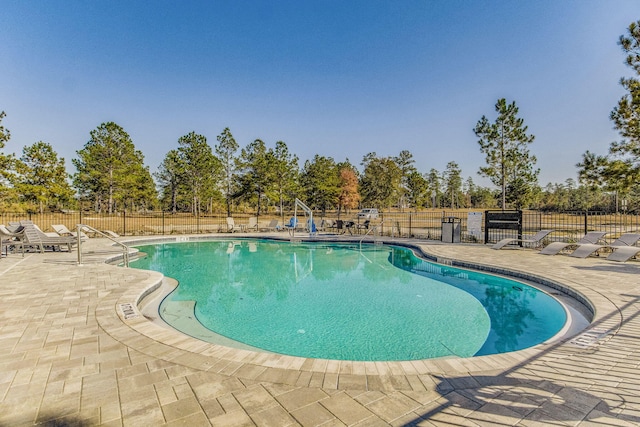 view of pool featuring a patio