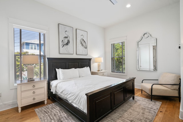 bedroom featuring light hardwood / wood-style floors